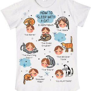 Relevant Intimates & Sleepwear | Cat Sleep Shirt Dress | Color: White